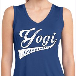 Ladies Yoga Shirt Yogi University Sleeveless Moisture Wicking Tee Ladies Yoga Shirt Yogi University Sleeveless Moisture Wicking Tee