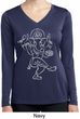 Ladies Yoga Sketch Ganesha White Print Dry Wicking Long Sleeve