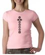 Ladies Yoga T-shirt 7 Chakras Black Print Crew Neck Shirt