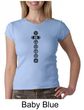 Ladies Yoga T-shirt 7 Chakras Black Print Crew Neck Shirt