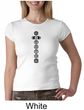 Ladies Yoga T-shirt 7 Chakras Black Print Crew Neck Shirt