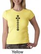 Ladies Yoga T-shirt 7 Chakras Black Print Crew Neck Shirt