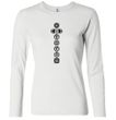 Ladies Yoga T-shirt 7 Chakras Black Print Long Sleeve Shirt