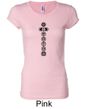 Ladies Yoga T-shirt 7 Chakras Black Print Longer Length Shirt