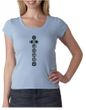Ladies Yoga T-shirt 7 Chakras Black Print Scoop Neck Shirt
