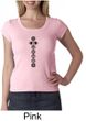 Ladies Yoga T-shirt 7 Chakras Black Print Scoop Neck Shirt
