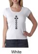 Ladies Yoga T-shirt 7 Chakras Black Print Scoop Neck Shirt
