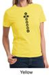 Ladies Yoga T-shirt 7 Chakras Black Print Tee
