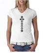 Ladies Yoga T-shirt 7 Chakras Black Print V-Neck Shirt