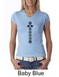 Ladies Yoga T-shirt 7 Chakras Black Print V-Neck Shirt