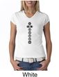Ladies Yoga T-shirt 7 Chakras Black Print V-Neck Shirt