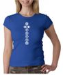 Ladies Yoga T-shirt 7 Chakras White Print Crew Neck Shirt