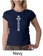 Ladies Yoga T-shirt 7 Chakras White Print Crew Neck Shirt