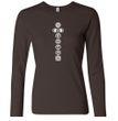 Ladies Yoga T-shirt 7 Chakras White Print Long Sleeve Shirt