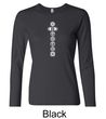 Ladies Yoga T-shirt 7 Chakras White Print Long Sleeve Shirt