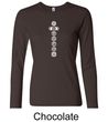 Ladies Yoga T-shirt 7 Chakras White Print Long Sleeve Shirt