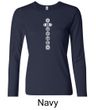 Ladies Yoga T-shirt 7 Chakras White Print Long Sleeve Shirt