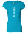 Ladies Yoga T-shirt 7 Chakras White Print Longer Length Shirt