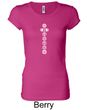 Ladies Yoga T-shirt 7 Chakras White Print Longer Length Shirt