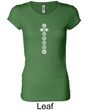 Ladies Yoga T-shirt 7 Chakras White Print Longer Length Shirt