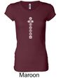 Ladies Yoga T-shirt 7 Chakras White Print Longer Length Shirt