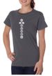 Ladies Yoga T-shirt 7 Chakras White Print Organic Tee