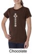 Ladies Yoga T-shirt 7 Chakras White Print Organic Tee