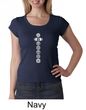 Ladies Yoga T-shirt 7 Chakras White Print Scoop Neck Shirt