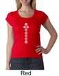Ladies Yoga T-shirt 7 Chakras White Print Scoop Neck Shirt