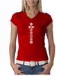 Ladies Yoga T-shirt 7 Chakras White Print V-Neck Shirt