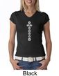 Ladies Yoga T-shirt 7 Chakras White Print V-Neck Shirt