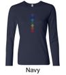 Ladies Yoga T-shirt 7 Colored Chakras Long Sleeve Shirt