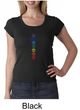 Ladies Yoga T-shirt 7 Colored Chakras Scoop Neck Shirt