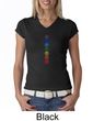 Ladies Yoga T-shirt 7 Colored Chakras V-Neck Shirt