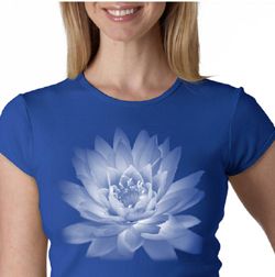 Ladies Yoga T-shirt Lotus Flower Crew Neck Shirt