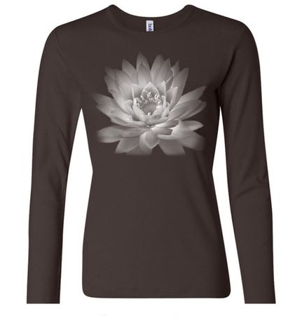 Ladies Yoga T-shirt Lotus Flower Long Sleeve Shirt
