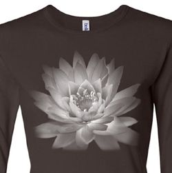 Ladies Yoga T-shirt Lotus Flower Long Sleeve Shirt