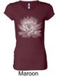 Ladies Yoga T-shirt Lotus Flower Longer Length Shirt