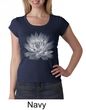 Ladies Yoga T-shirt Lotus Flower Scoop Neck Shirt