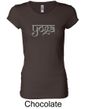 Ladies Yoga T-shirt Sanskrit Yoga Text Longer Length Shirt