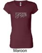 Ladies Yoga T-shirt Sanskrit Yoga Text Longer Length Shirt