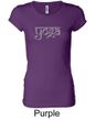 Ladies Yoga T-shirt Sanskrit Yoga Text Longer Length Shirt