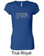 Ladies Yoga T-shirt Sanskrit Yoga Text Longer Length Shirt