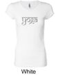 Ladies Yoga T-shirt Sanskrit Yoga Text Longer Length Shirt