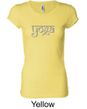 Ladies Yoga T-shirt Sanskrit Yoga Text Longer Length Shirt