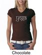 Ladies Yoga T-shirt Sanskrit Yoga Text V-Neck Shirt