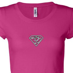 Ladies Yoga T-Shirt Super OM Small Print Longer Length Shirt