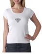 Ladies Yoga T-Shirt Super OM Small Print Scoop Neck Shirt