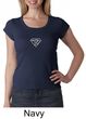 Ladies Yoga T-Shirt Super OM Small Print Scoop Neck Shirt