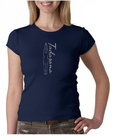 Ladies Yoga T-shirt Tadasana Mountain Pose Crew Neck Shirt
